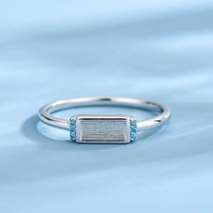 925แท้สเตอริงเงินสี่เหลี่ยมผืนผ้าตั้งวงแหวนนมชุด birthstone bezake เครื่องประดับ breastsake เครื่องประดับ DIY เครื่องประดับหน้าอกนมแหวนเถ้า - Product Image 2