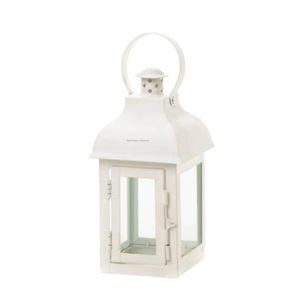 Classic White Wash Metal/Glass <b>Candle</b> Lanterns Decorative Hanging Lantern for Home and <b>Garden</b> Elegant <b>Candle</b> <b>Holders</b> & Jars - Product Image 5