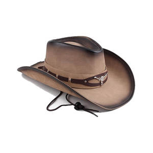 Sombrero de piel sintética de vaquero occidental para hombre y mujer, novedad de 2026, ala ancha para viajes, pesca, informal, al aire libre, escuela, Año Nuevo - Product Image 1