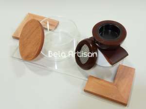 Ensemble brûleur d'encens et plateau en bois incrusté de style moyen-oriental pour les espaces de vie, les chambres d'hôtel ou les tables de restaurant – Inde - Product Image 2