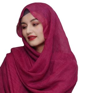 Écharpe portefeuille de haute qualité pour femmes, châles islamiques de couleur unie, couleur unie, hijabs, foulard épais, vente en gros - Product Image 3