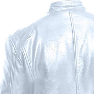 เสื้อแจ็คเก็ตหนังวัวแท้สำหรับผู้ชาย แฟชั่นสไตล์วินเทจ คอตั้ง โลโก้ด้านหน้า กันลมในฤดูหนาว เป็นมิตรกับสิ่งแวดล้อม ระบายอากาศได้ดี - Product Image 5