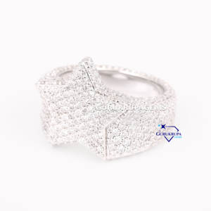 Personalizado rapero Hip Hop anillo joyería 925 plata esterlina Iced Out hombres VVS laboratorio crecido diamante hombres estrella anillo - Product Image 2