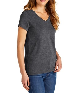 Camiseta de yoga en blanco de gran tamaño de verano al por mayor, camiseta lisa recortada para mujer, Camiseta de algodón de alta calidad con cuello en V - Product Image 2