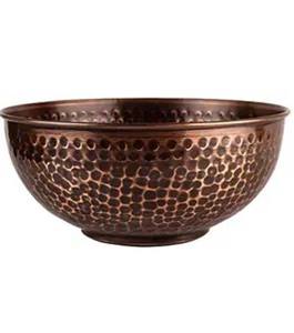 Bandeja de servicio martillada de metal de cobre personalizable en forma de frutero para ensalada para uso doméstico en hoteles o restaurantes - Product Image 1