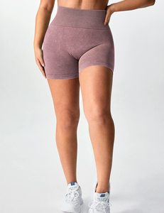 กางเกงโยคะขาสั้นไร้ตะเข็บเอวสูงของผู้หญิงเลกกิ้งออกกำลังกายแบบผ้าสแปนเด็กซ์/ ไนลอนแบบรีไซเคิล - Product Image 4