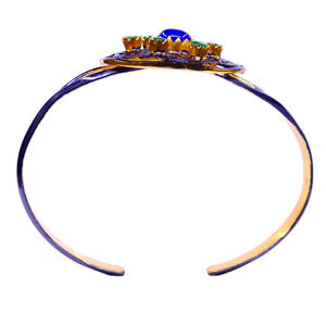 Everyday Wear Oxidized 925 Sterling Silver Unique Elegant Fashionable <b>Tanzanite</b> Emerald Gemstones Bangles - Product Image 6