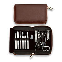 Ensemble de manucure et pédicure de haute qualité 11 en 1 en acier inoxydable avec étui à fermeture éclair, comprend des pinces et des coupe-ongles pour le soin des ongles
