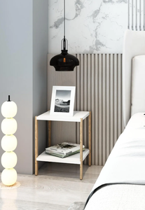 2-Tier Wooden <b>Corner</b> Shelf Decorative Side Table, Plant Stand & <b>Storage</b> <b>Unit</b> - Product Image 3