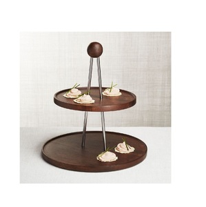 Fabricant grossiste blanc imprimé en bois en forme de support de gâteau en alliage d'aluminium porte-gâteau décoration maison sac emballé outils de gâteau - Product Image 2