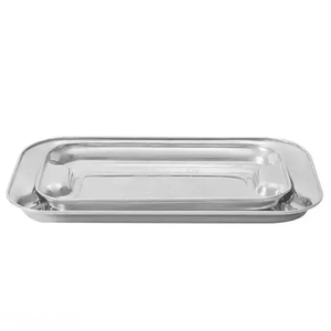 Plateau en acier inoxydable 100% avec forme rectangulaire et pour hôtels et ustensiles de cuisine Plateau de service pour Offre Spéciale - Product Image 5