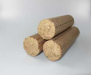 Wood Briquettes Natural Brown Cylindrical Fuel <b>Logs</b> for Fireplace <b>Heating</b> - Product Image 1