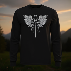 Camiseta de manga larga de San Miguel Arcángel Guerrero Protector, cuello redondo unisex, regalo religioso, talla para adultos - Product Image 3