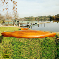 K013 - Canoë écologique à deux places en cèdre artisanal avec pagaie pour lac 545Lx90Wx65H Cm