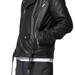 Veste en cuir pur pour hommes Nouveau style avec fermeture éclair Logo personnalisé Votre propre conception Veste d'hiver en cuir pour hommes - Product Image 5