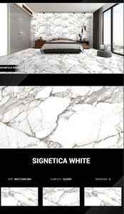 กระเบื้องปูพื้นพอร์ซเลนเคลือบเงาสีขาวดีไซน์ทันสมัย ขนาด 600x600/600x1200 มม. ผิวมันเงา หนา 8-10 มม. - Product Image 5