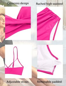 Wholesale New Sexy Solid Color One-Piece Swimsuit Women Hollow-Out Backless Women With Breast Pad Bikini - Product Image 6