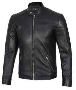 Chaqueta de cuero de motorista negra para hombre con tela Sherpa transpirable personalizable cierre de cremallera de calle alta ropa de invierno al por mayor - Product Image 4