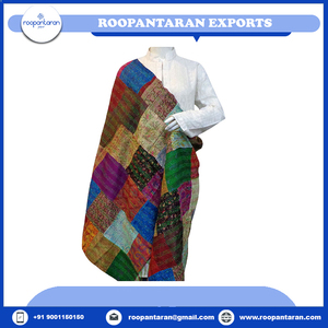 Écharpe en Soie Kantha Réversible en Coton de Haute Qualité, Faite à la Main, Style Fantaisie, Confort et Élégance Assurés – Meilleur Prix - Product Image 2