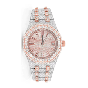 Venta Directa de Fábrica, Reloj de Lujo Clásico de Oro Rosa de Alta Calidad, Resistente al Agua, con Diamantes Moissanite, Correa de Acero Inoxidable, a la Moda - Product Image 2