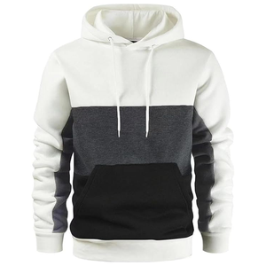 เสื้อกันหนาวสวมหัวลำลองสำหรับผู้ชายกลางแจ้งมีฮู้ดขนแกะพร้อมกระเป๋าปักลายดิจิตอลสีบล็อกคอลเลกชันฤดูใบไม้ผลิ - Product Image 3