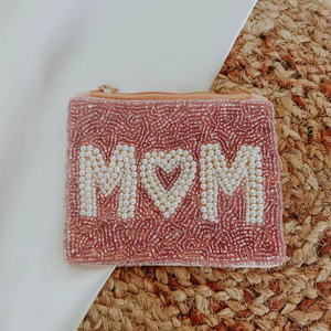 Monedero adornado con lentejuelas y cuentas, bolsa hecha a mano, logotipo, cuentas de semillas, Mini cremallera, bordado de corazón, monedero - Product Image 1