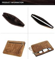 Housse d'ordinateur portable classique en cuir véritable faite à la main avec fermeture éclair, étui de protection pour le travail de bureau, les voyages d'affaires, protection pour ordinateur portable