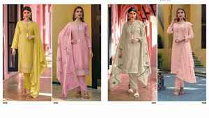 Robe attrayante lourde Faux Georgette & Chinon Salwar Suit & Dupatta Avec Broderie Fantaisie Séquence & Feuille Travail Femme Mode - Product Image 3