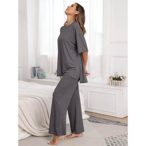 Ensemble de vêtements de sport décontractés d'été pour femmes respirant séchage rapide Fitness Yoga Tennis porter goutte épaule Hit couleur deux pièces pour les femmes - Product Image 4