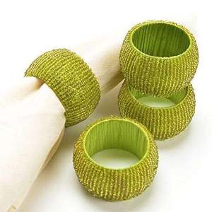 Anneaux de serviette en or, ensemble de support en cristal, Style Simple pour mariage, demi-cercle, serviettes plaquées, anneau de serviette fait à la main - Product Image 5