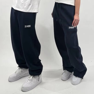 Pantalones Deportivos Holgados de Estilo Casual, 100% Algodón, Sin Dobladillo, de Pierna Ancha y Recta para Hombre - Product Image 1