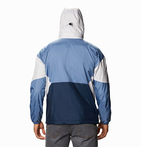High Quality Coated <b>Men's</b> Winter Windbreaker <b>Jacket</b> Custom Printed Front Logo High Street Style Hooded Collar Full Zipper - Product Image 2