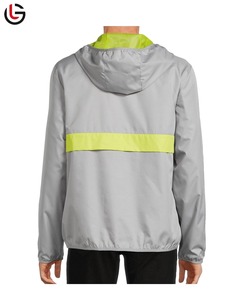 Veste coupe-vent imperméable à capuche unie pour homme, logo personnalisé, couleurs contrastées, hiver, écologique, haute qualité - Product Image 2