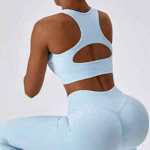 Ensemble de fitness personnalisé pour femmes-Ensemble de yoga et d'entraînement de gymnastique en nylon à compression de 2 pièces avec quantité minimale de commande bas - Product Image 6