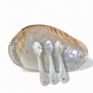 Plat en nacre pour dessert, caviar, présentoir à bijoux et décoration d'intérieur, fabriqué au Vietnam - Product Image 2