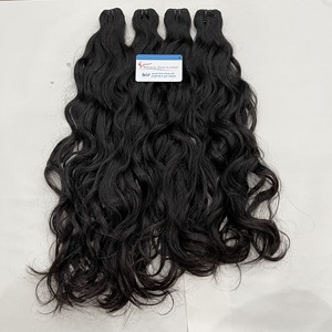 Raw Natural Wavy Weft Hair Bundles 100% Vietnamese Human Hair Extensions No Synthetic No <b>tangle</b> - Product Image 5