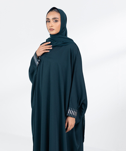 Abayas en satin de polyester de haute qualité avec manches larges, logo et design personnalisés, taille personnalisée, anti-rides, pour femmes musulmanes - Product Image 5