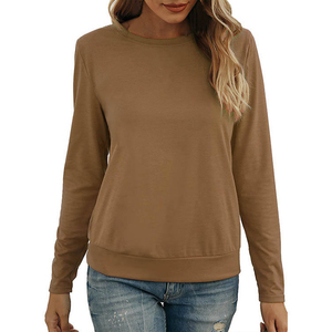 Camiseta de Manga Larga para Mujer, 100% Algodón, Antiarrugas, Lisa, Teñida, Holgada, Estilo Cuadrado, Ajuste Holgado, Lisa, Personalizable OEM - Product Image 6