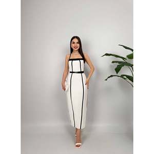 Vestido Midi Rosa con Detalle de Corte en Diagonal para Mujer, Marca missJANELL - Elegante Mezcla de Poliéster y Elastano con Doble Atlas para Uso Casual o de Fiesta - Product Image 2