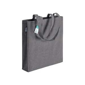 Borse Promozionali Ecologiche in Cotone Riciclato con Soffietto per lo Shopping - Product Image 5