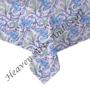 Belle nappe carrée en coton imprimé bloc à la main couverture de table OEM pour la fête à la maison ou le banquet literie florale nappe de conception - Product Image 4