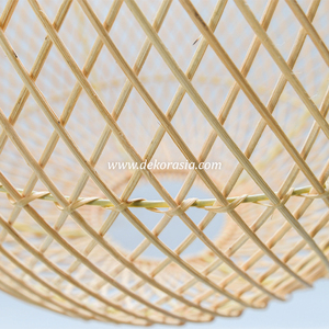 โคมไฟหวายธรรมชาติแขวนในร่ม, โคมระย้าขนาดกลางสำหรับตกแต่งห้องนั่งเล่นไฟในร่มที่หรูหรา - Product Image 2