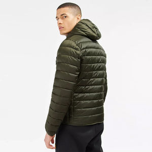 Blouson matelassé léger vert pour homme 2026 avec broderie sur le devant, capuche et fermeture éclair – Manteau d'hiver matelassé à bulles - Product Image 3