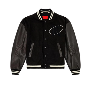 Chaquetas con letras de béisbol de lana con logotipo personalizado 2024 para hombre, chaqueta universitaria de manga de cuero en blanco Vintage, botón informal para invierno - Product Image 2