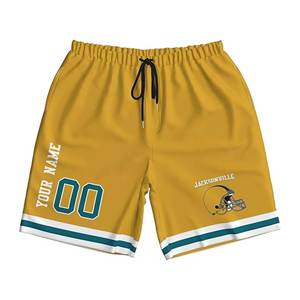 Short de basket-ball personnalisé pour hommes High Street à séchage rapide personnalisé avec nom et numéro motif solide 100% polyester brodé - Product Image 3