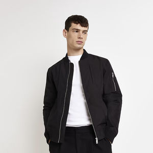 Blouson aviateur personnalisé pour hommes avec décoration brodée col montant nouveau design Streetwear décontracté pour l'extérieur - Product Image 4