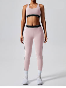 Conjunto de mallas de cintura de soporte alto con logotipo personalizado para mujer, conjunto de ropa deportiva con bolsillos, conjunto de yoga y fitness, fruncido trasero 2025 - Product Image 3