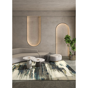 พรมขนสัตว์ผสมวิสโคสทำมือสีเทาดำ รุ่น Taq-4305 รูปทรงสี่เหลี่ยมผืนผ้าขนาดใหญ่ สำหรับห้องนอน ทางเดิน หนา 10 มม. ลายแบบนามธรรม สำหรับวัยรุ่น - Product Image 6