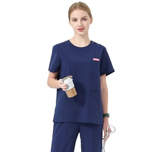 Bata de laboratorio sedosa para hospital de verano, bata de farmacia, abrigo de consulta antiestático, cintura con lengüeta, doble función para hombres y mujeres - Product Image 4