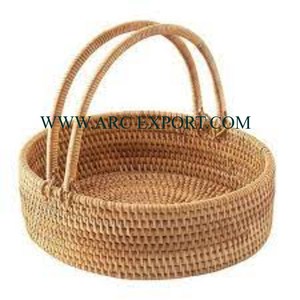 Set Of 2 Different Sizes <b>Rattan</b> Food <b>Storage</b> Basket Home and Restaurant Table Ware Decorative <b>Rattan</b> Material <b>Storage</b> Basket - Product Image 2